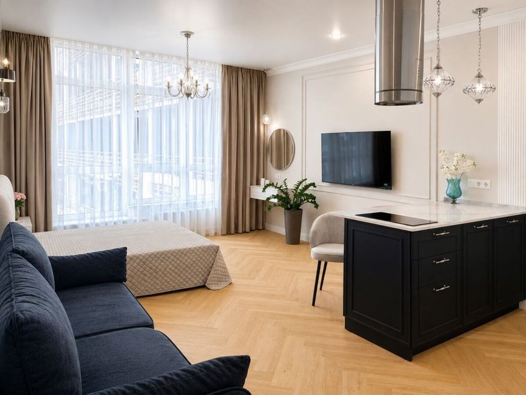 ЖК Атмосфера Аркадия студия 34 м Авторский ремонт — фото 1