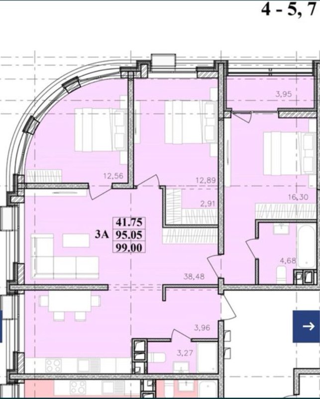 6 станция Фонтана, ЖК Модерн: панорамная 3к квартира 100 м² с видом на море и закаты. — фото 9