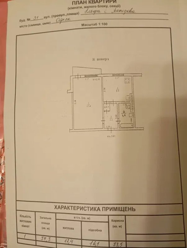 Продаж квартири 1-кімн., 34 м² — фото 4
