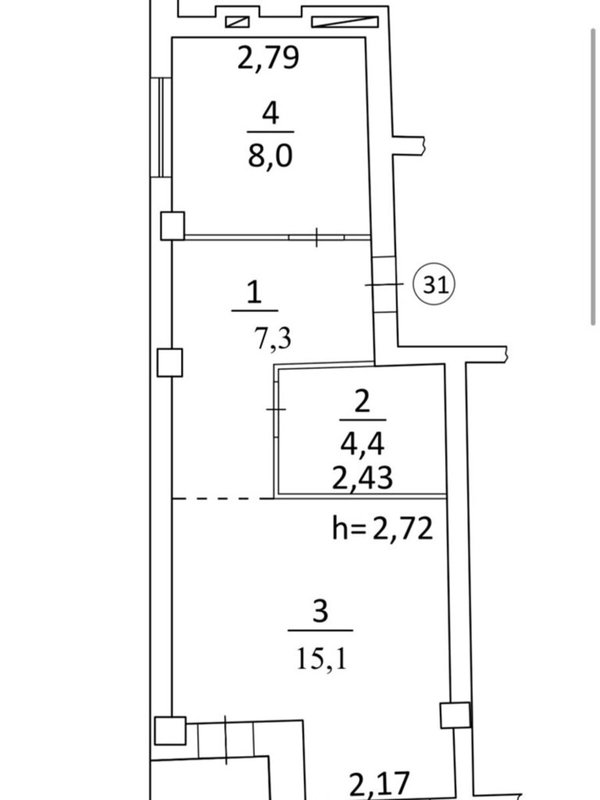 ЖК на Сеченова 1-комнатная 35.7 м² дом из красного кирпича — фото 19