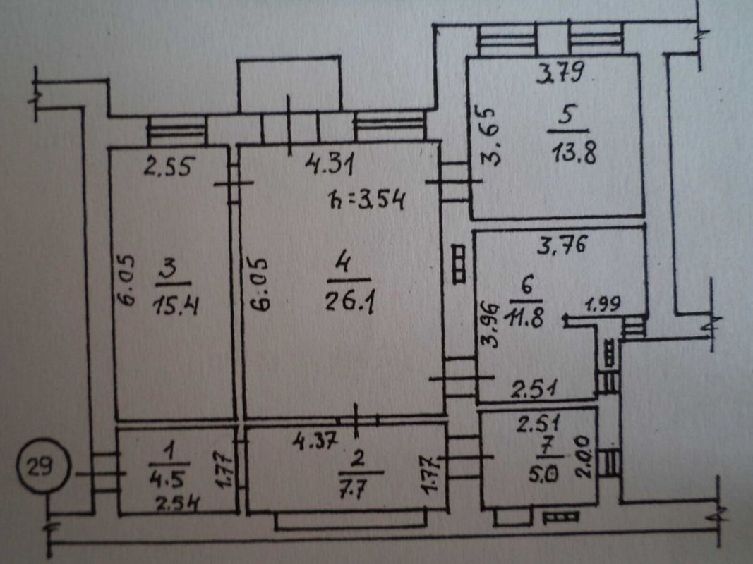 Оперный театр Ришельевская 88 м² потолки 3,5 м 3-комнатная 88 м² капитальный ремонт — фото 4