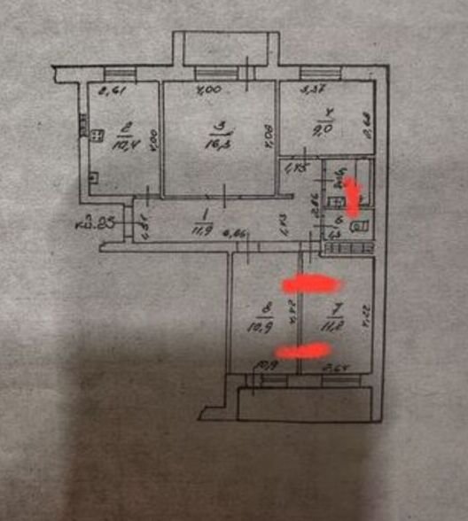 Академика Королёва, 3 комнаты, Кирпичный дом, газ, 77 м², мебель и техника остаются — фото 12