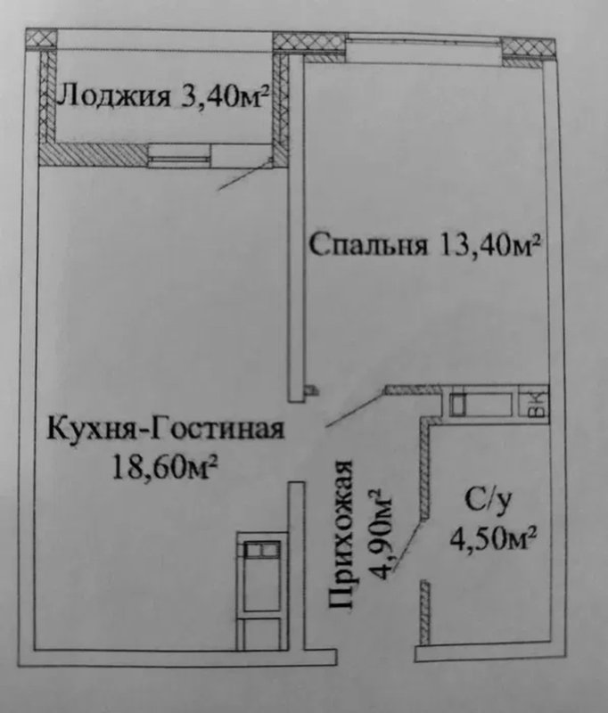 Костанди, ЖК «Горизонт» — 1-комнатная 43,1 м², 8/24, вид на море — фото 17