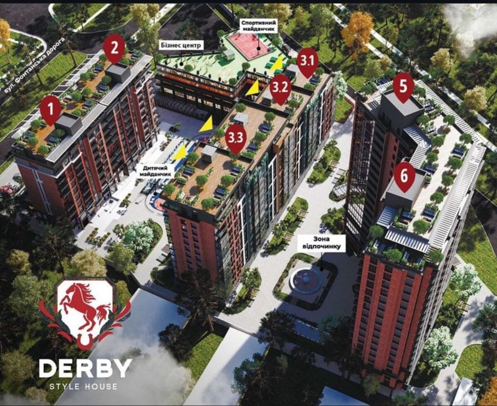 2-к 76,91 м² • 14/20 • Фонтанская дор., 6 • ЖК «Derby Style House» — фото 2