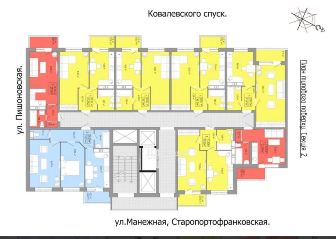 Смарт 27,2 м² — ЖК «Акварель 3», Пишоновская, дом сдан, центр — фото 3