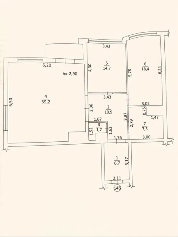 просп. Гагарина — ЖК «4 Сезона», 3К 100 м² + кладовка, вид на центр — фото 7