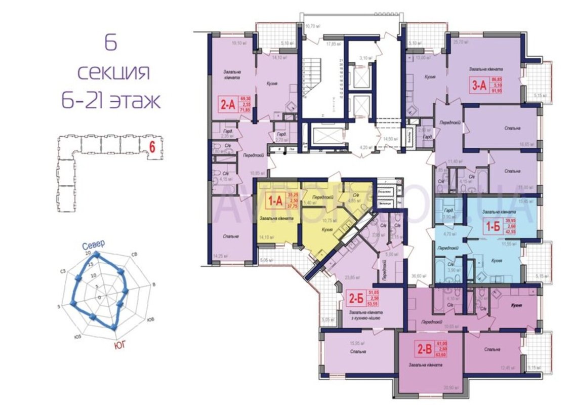 Продаж квартири 3-кімн., 92 м², Хаджибейський — фото 1