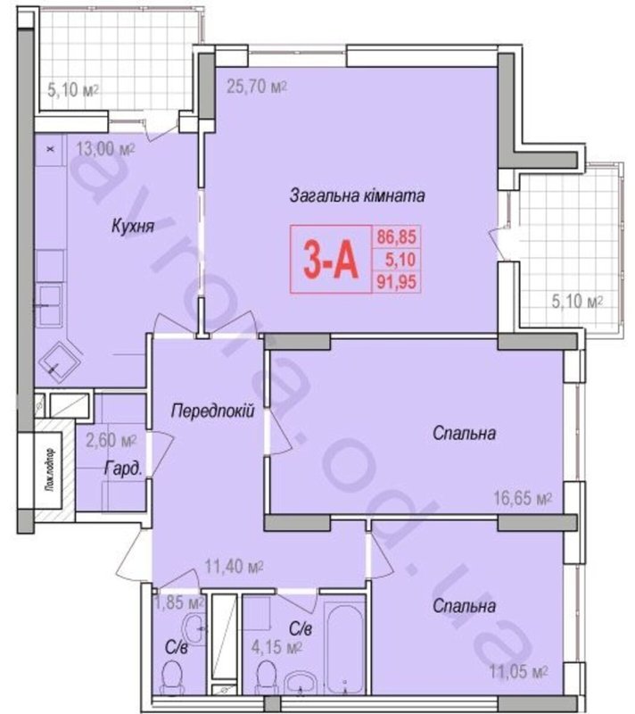 Продаж квартири 3-кімн., 92 м², Хаджибейський — фото 2